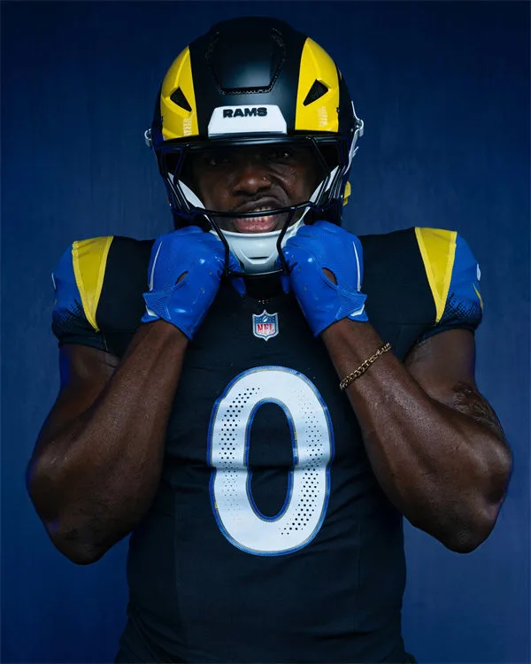  Mens Los Angeles Rams #0 Byron Young Midnight Blue 2025 Rivalries Collection Limited Jersey 