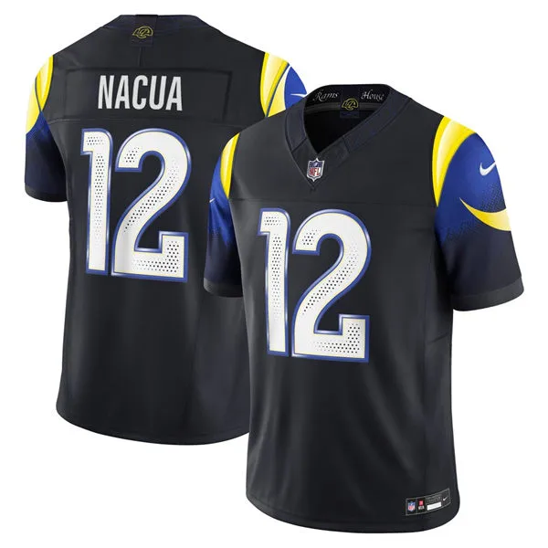  Mens Los Angeles Rams #12 Puka Nacua Midnight Blue 2025 Rivalries Collection Limited Jersey 