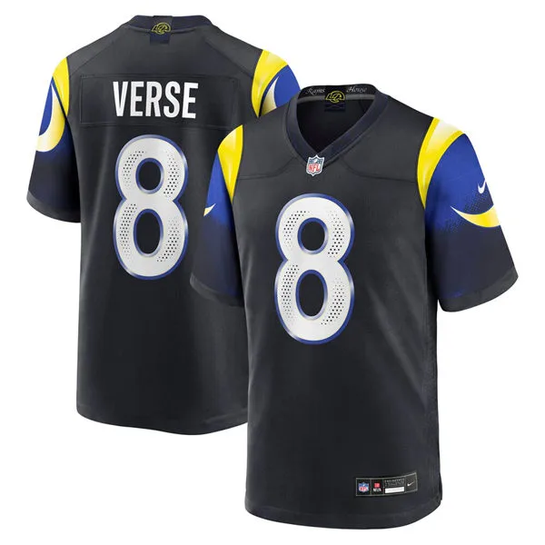  Mens Los Angeles Rams #8 Jared Verse Midnight Blue 2025 Rivalries Collection Limited Jersey 