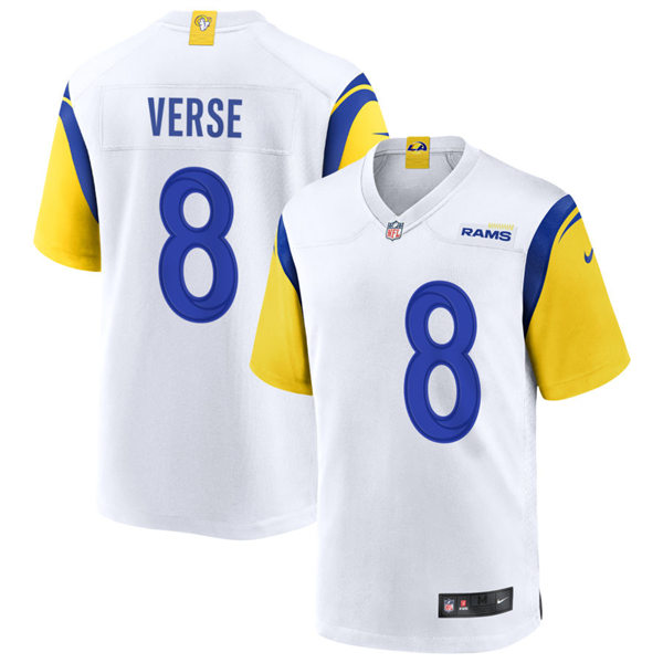  Mens Los Angeles Rams #8 Jared Verse Nike White Alternate Vapor Limited Jersey 