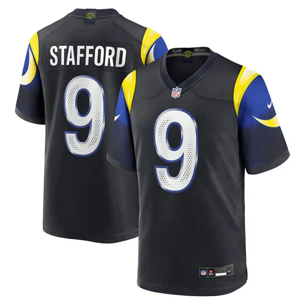  Mens Los Angeles Rams #9 Matthew Stafford Midnight Blue 2025 Rivalries Collection Limited Jersey 