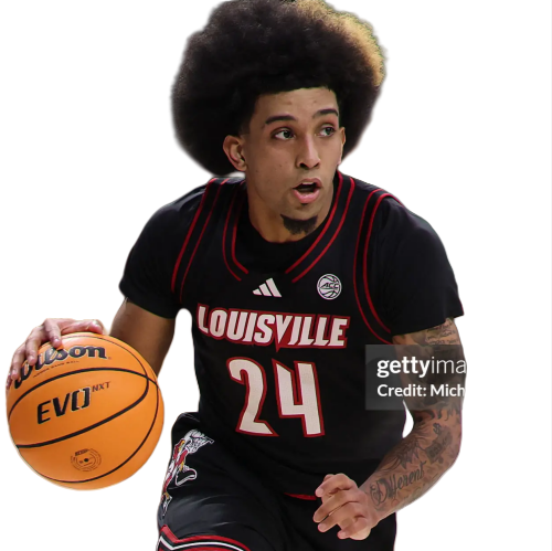  Mens Louisville Cardinals #24 Chucky Hepburn 2025 Black Basketball Game Jersey 