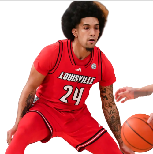  Mens Louisville Cardinals #24 Chucky Hepburn 2025 Red Basketball Game Jersey 