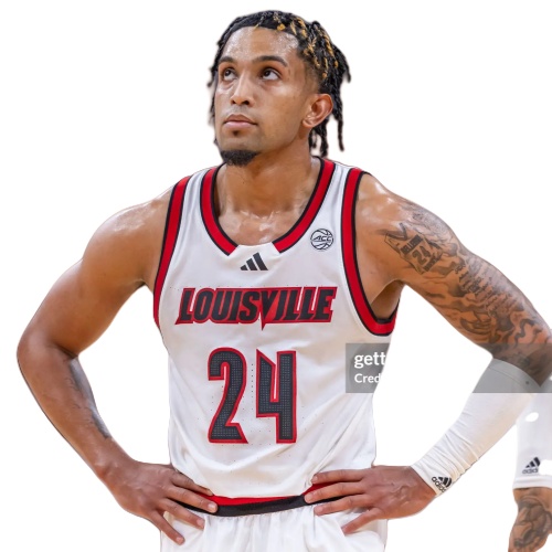  Mens Louisville Cardinals #24 Chucky Hepburn 2025 White Black Basketball Game Jersey 