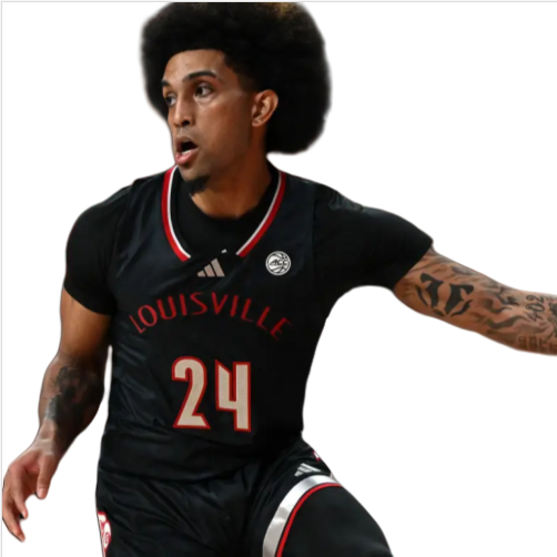  Mens Louisville Cardinals #24 Chucky Hepburn Black Basketball Game Jersey 