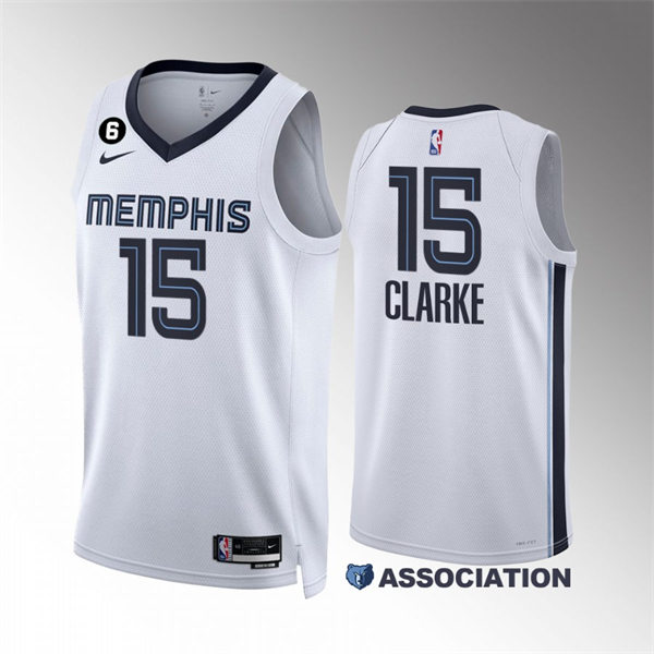  Mens Memphis Grizzlies #15 Brandon Clarke 2022-23 White Association Edition Jersey 