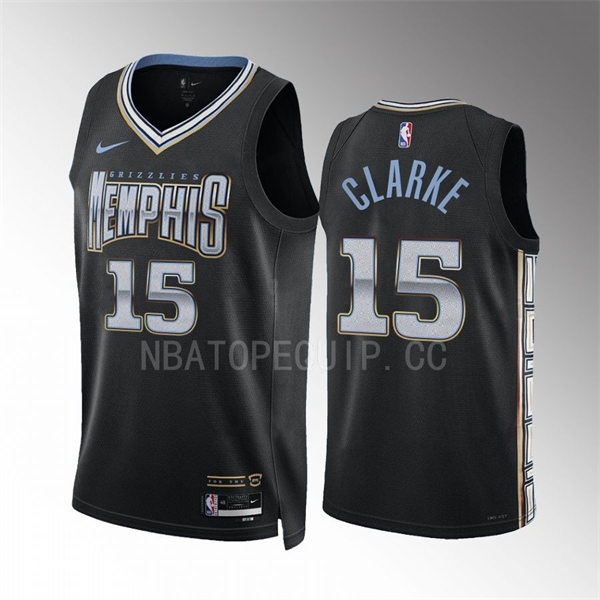  Mens Memphis Grizzlies #15 Brandon Clarke Black 2022-23 City Edition Swingman Jersey 