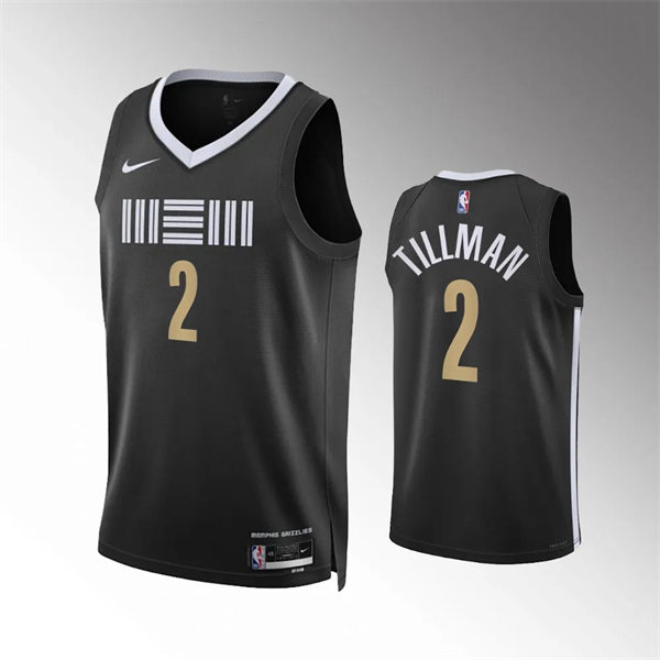  Mens Memphis Grizzlies #2 Xavier Tillman Nike Black 2023-24 City Edition Swingman Jersey 