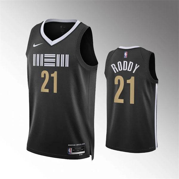  Mens Memphis Grizzlies #21 David Roddy Nike Black 2023-24 City Edition Swingman Jersey 