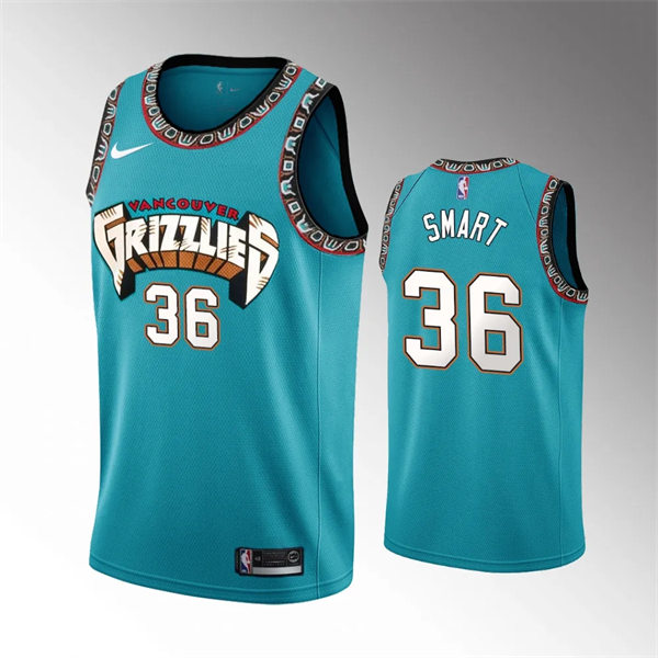  Mens Memphis Grizzlies #36 Marcus Smart Nike Classic Edition Swingman Jersey Green 