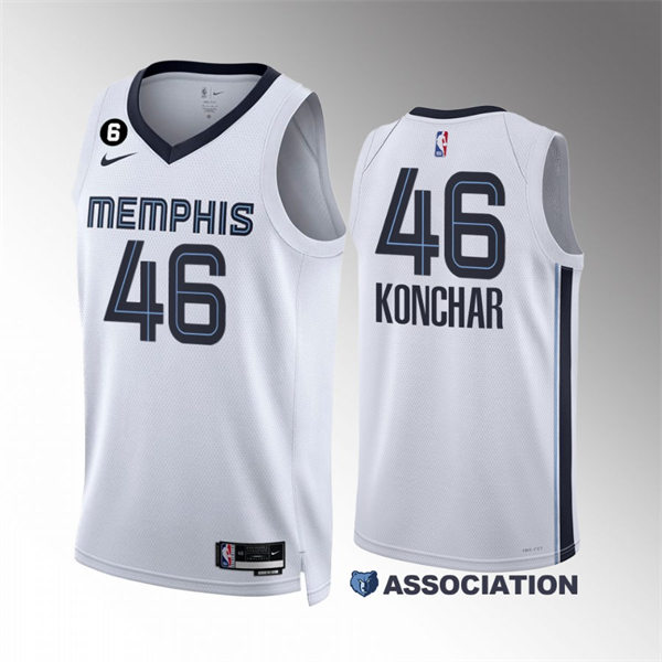 Mens Memphis Grizzlies #46 John Konchar 2022-23 White Association Edition Jersey 