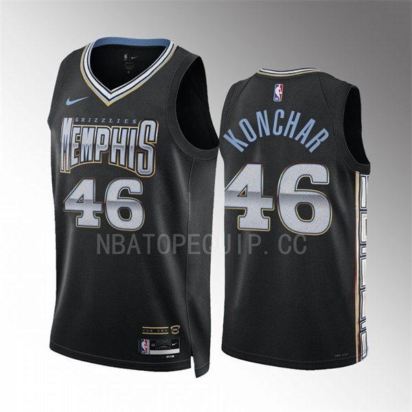  Mens Memphis Grizzlies #46 John Konchar Black 2022-23 City Edition Swingman Jersey 