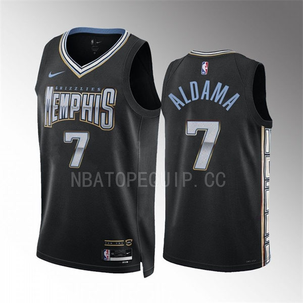  Mens Memphis Grizzlies #7 Santi Aldama Black 2022-23 City Edition Swingman Jersey 