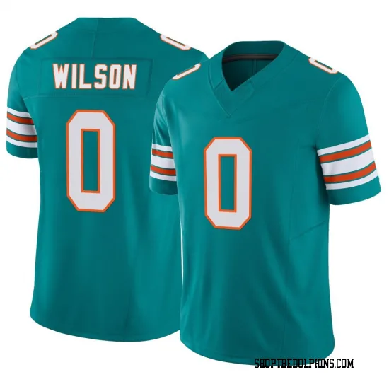  Mens Miami Dolphins #0 Zach Wilson Nike Aqua Alternate F.U.S.E. Vapor Limited Jersey 