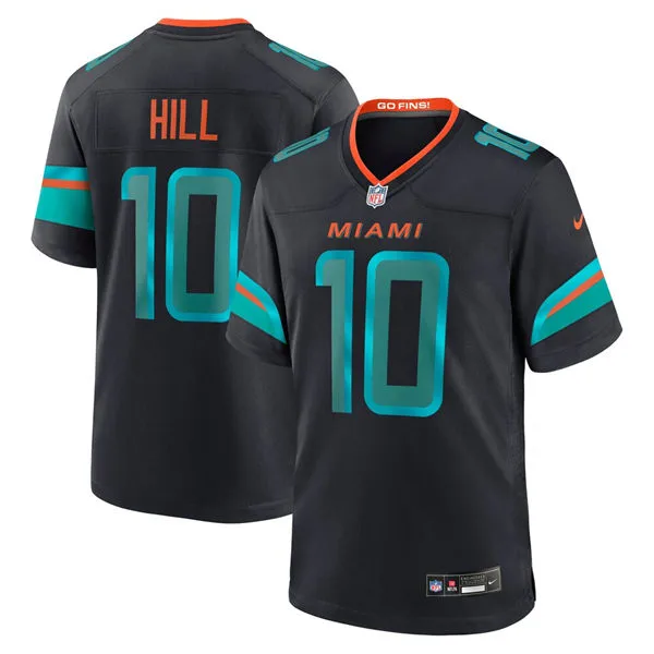  Mens Miami Dolphins #10 Tyreek Hill Pitch Blue 2025 Rivalries Collection Limited Jersey 