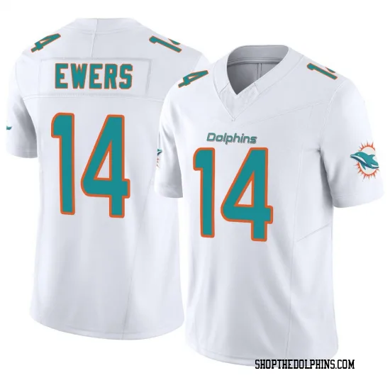  Mens Miami Dolphins #14 Quinn Ewers Nike Home White F.U.S.E. Vapor Limited Jersey 