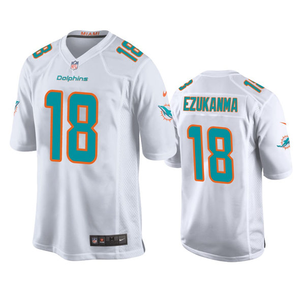  Mens Miami Dolphins #18 Erik Ezukanma Nike White Vapor Limited Player Jersey 