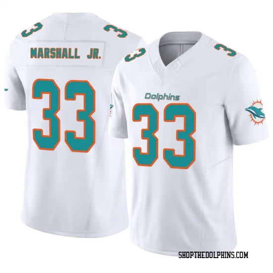  Mens Miami Dolphins #33 Jason Marshall Jr. Nike Home White F.U.S.E. Vapor Limited Jersey 
