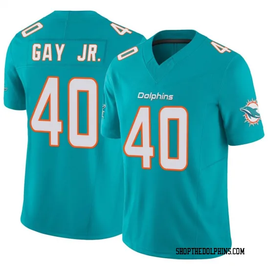  Mens Miami Dolphins #40 Willie Gay Jr. Nike Aqua F.U.S.E. Vapor Limited Jersey 