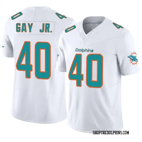  Mens Miami Dolphins #40 Willie Gay Jr. Nike Home White F.U.S.E. Vapor Limited Jersey 