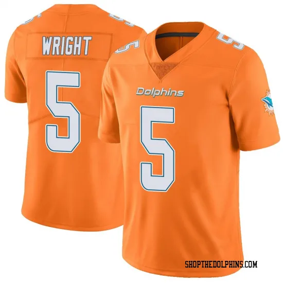  Mens Miami Dolphins #5 Jaylen Wright Nike Aqua F.U.S.E. Vapor Limited Jersey 