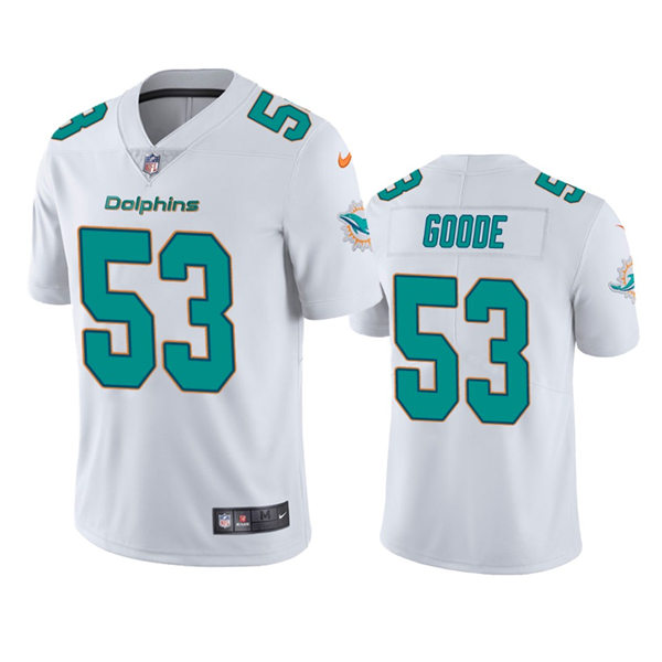  Mens Miami Dolphins #53 Cameron Goode Nike White Vapor Limited Player Jersey 