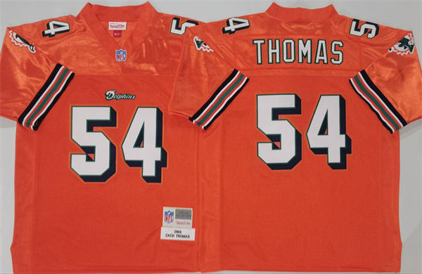  Mens Miami Dolphins #54 Zach Thomas Mitchell & Ness 2004 Legacy Throwback Jersey - Orange 
