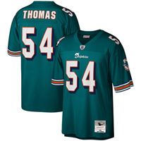  Mens Miami Dolphins #54 Zach Thomas Mitchell & Ness 2006 Legacy Throwback Jersey - Aqua 