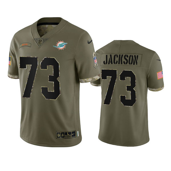  Mens Miami Dolphins #73 Austin Jackson Olive 2022 Salute To Service Limited Jersey 