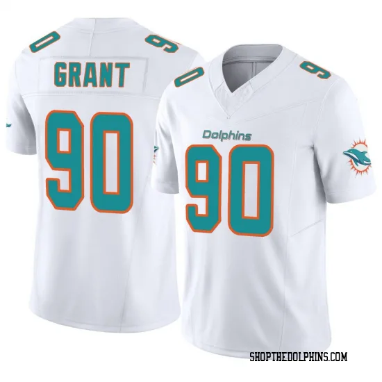  Mens Miami Dolphins #90 Kenneth Grant Nike Home White F.U.S.E. Vapor Limited Jersey 