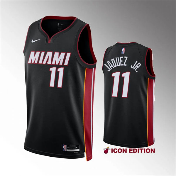  Mens Miami Heat #11 Jaime Jaquez Jr. Nike Black Icon Edition Swingman Jersey 