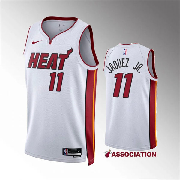  Mens Miami Heat #11 Jaime Jaquez Jr. Nike White Association Edition Swingman Jersey 