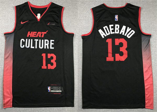  Mens Miami Heat #13 Bam Adebayo  Black 2023-24 City Edition Jersey 