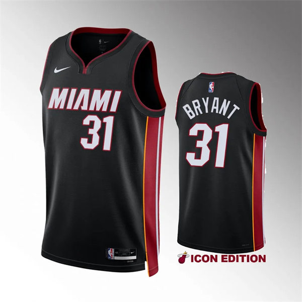  Mens Miami Heat #31 Thomas Bryant Nike Black Icon Edition Swingman Jersey 