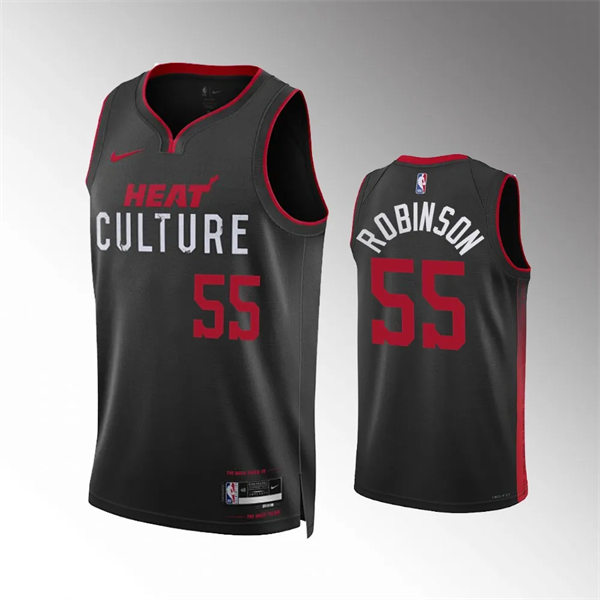  Mens Miami Heat #55 Duncan Robinson Black 2023-24 City Edition Jersey 
