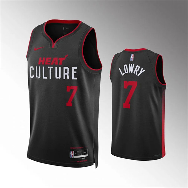  Mens Miami Heat #7 Kyle Lowry Swingman Black 2023-24 City Edition Jersey 