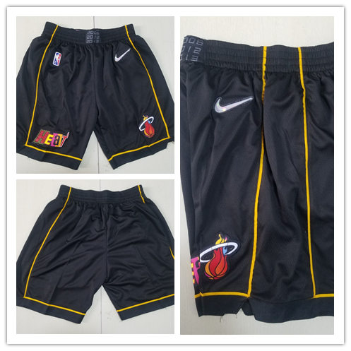  Mens Miami Heat Nike Black 2021-22 City Edition Swingman Shorts 