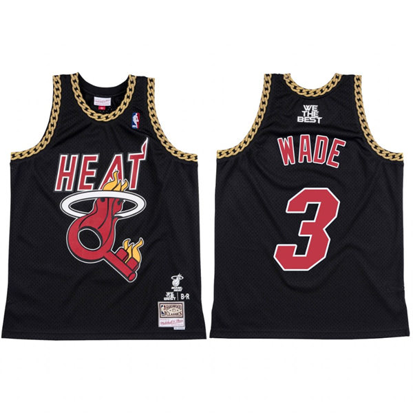  Mens Miami Heat X DJ Khaled #3 Dwyane Wade Black Limited Edition Jersey 