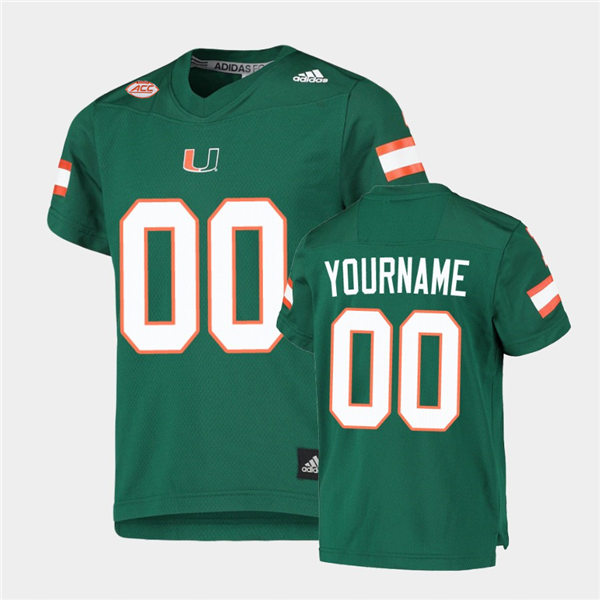  Mens Miami Hurricanes Custom Adidas Green Football Game Jersey