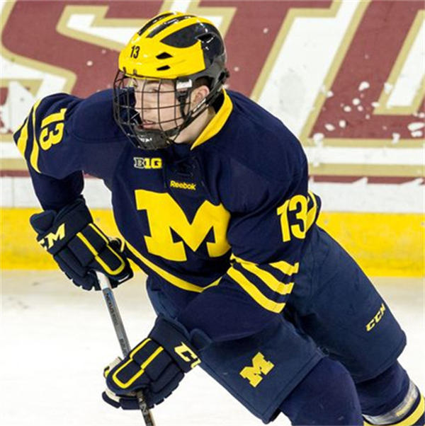  Mens Michigan Wolverines #13 Zach Werenski 2015-16 Navy Reebook College Hockey Jersey 