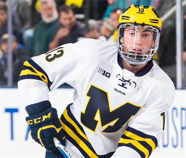  Mens Michigan Wolverines #13 Zach Werenski 2015-16 White Reebook College Hockey Jersey 