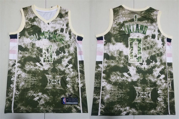  Mens Milwaukee Bucks #0 Damian Lillard 2023 Select Series Swingman Jersey - Camo 