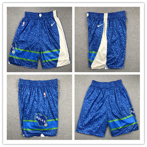  Mens Milwaukee Bucks Royal 2023-24 City Edition Shorts 