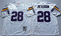  Mens Minnesota Vikings #28 Adrian Peterson  White Throwback Jersey 