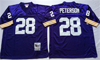  Mens Minnesota Vikings #28 Adrian Peterson Purple Throwback Jersey 