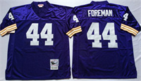  Mens Minnesota Vikings #44 Chuck Foreman  Purple Throwback Jersey 