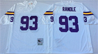  Mens Minnesota Vikings #93 John Randle Mitchell & Ness White Throwback Jersey 