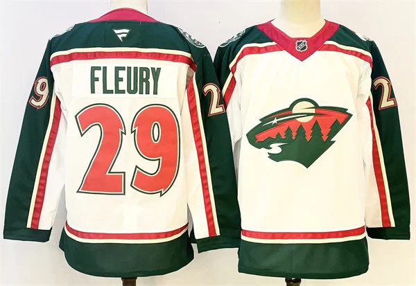  Mens Minnesota Wild #29 Marc-Andre Fleury Fanatics White 25th Anniversary Premium Jersey 