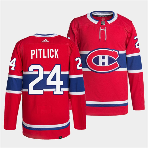  Mens Montreal Canadiens #24 Tyler Pitlick adidas Home Red Jersey 