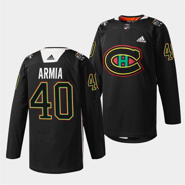  Mens Montreal Canadiens #40 Joel Armia Black History Night Jersey 